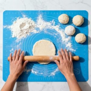 Non-Stick Silicone Baking Mat with Measurements – Perfect for Dough Rolling & Baking